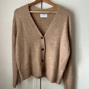 Old navy tan cardigan button up v neck sweater size S